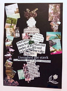Collage med billeder og tekst